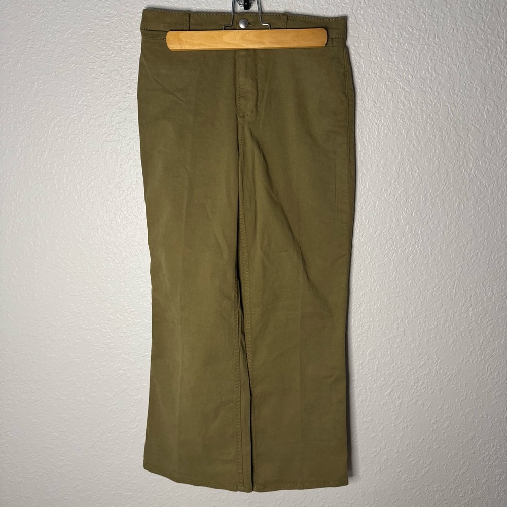 NWT Madewell The Petite Wide-Leg Pant in Garment-Dyed Twill Kahki Size 27P NX500
